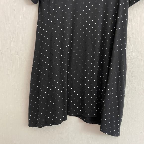 Fighting Eel Hawaii Womens Short Sleeve Mini Dress M Black White Polka Dot - Picture 7 of 11